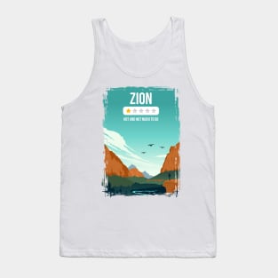 Zion National Park Funny One Star Review Utah Travel Poster Tank Top